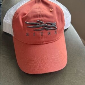 Sitka Coral & White Mesh Trucker Hat